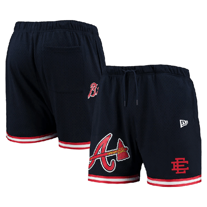 Men's Atlanta Braves Navy Mesh Shorts Men's Atlanta Braves Navy Mesh Shorts
